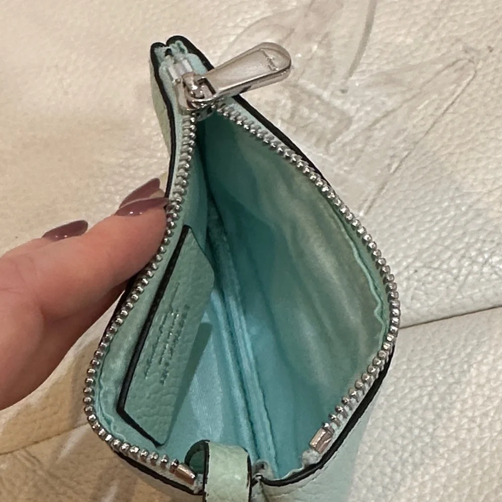 Salvatore Ferragamo Gancini With Key Ring Elegant Light Blue Leather Key Holder